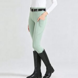 black high waisted riding breeches with phone pockets – full seat silicone grip (copy)