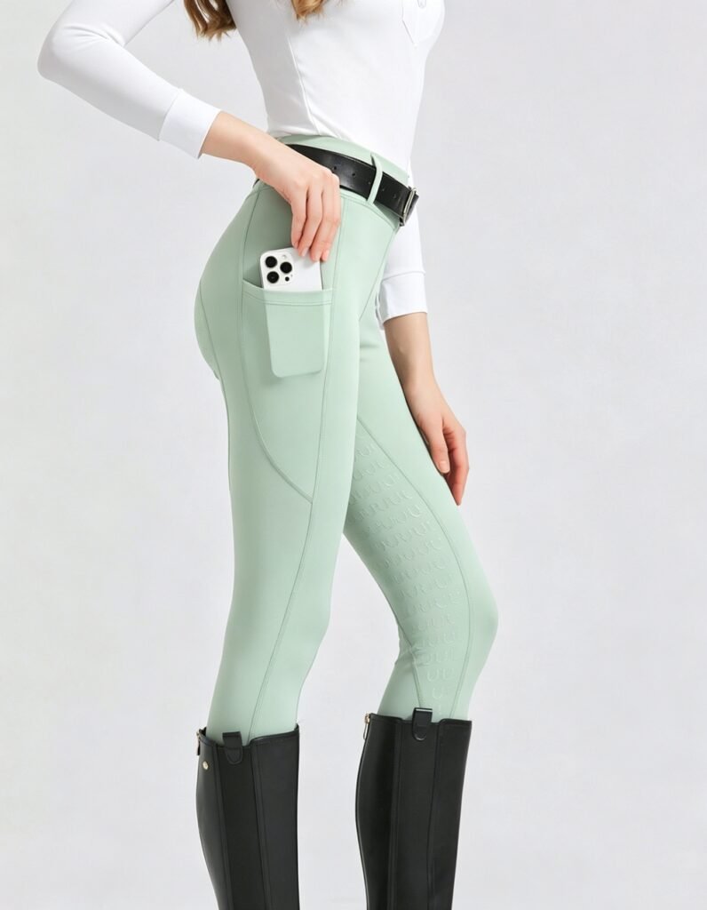 Unleash Your Brand’s Potential: Deep Dive into VeloSpan’s Custom Breeches Features black high waisted riding breeches with phone pockets – full seat silicone grip (copy)