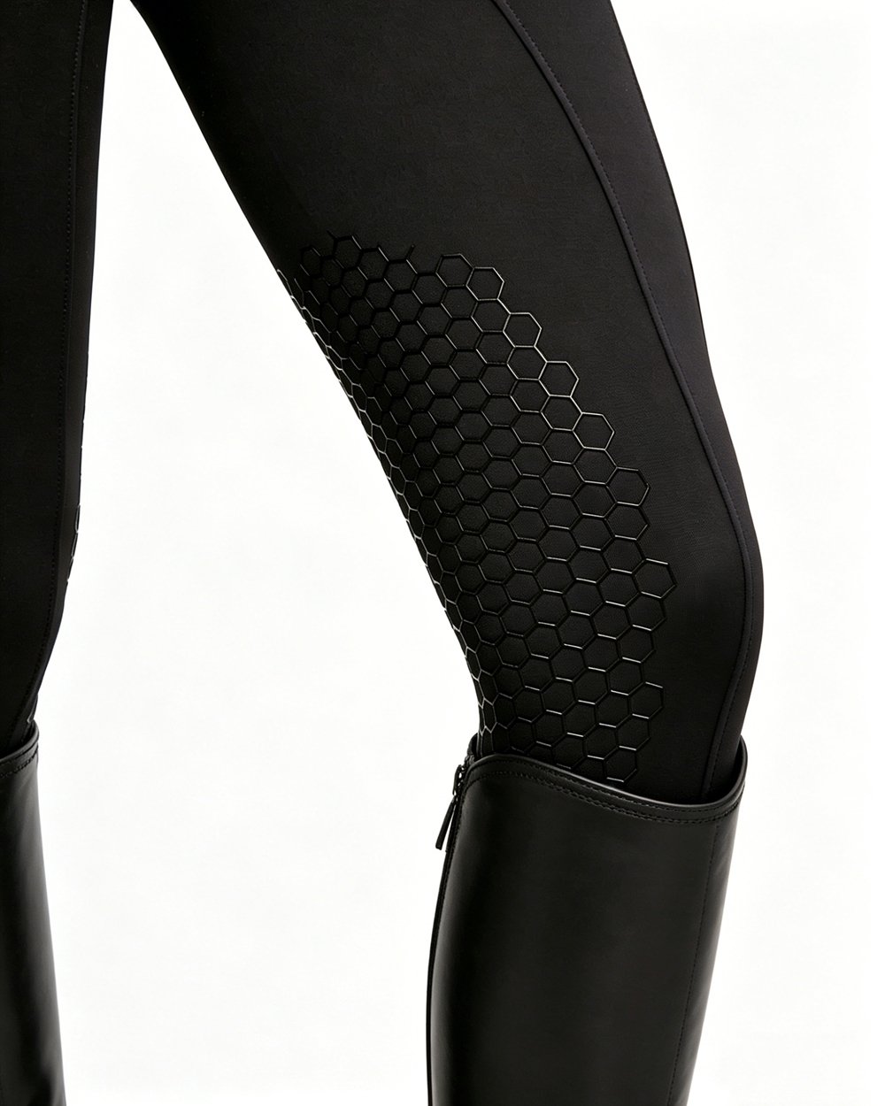 professional all black riding breeches – honeycomb full seat grip & cross back detail professional all black riding breeches – honeycomb full seat grip & cross back detail