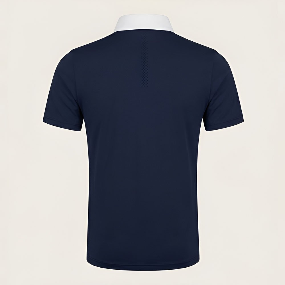 men's short sleeve equestrian polo shirt with contrast white collar men's short sleeve equestrian polo shirt with contrast white collar