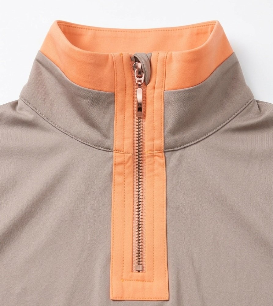 women's short sleeve equestrian training shirt – brown & orange performance riding top women's short sleeve equestrian training shirt – brown & orange performance riding top