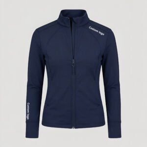 women’s slim fit equestrian training jacket – lightweight full zip riding outerwear