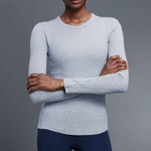 buttery soft ribbed modal crew neck equestrian riding base layer shirt