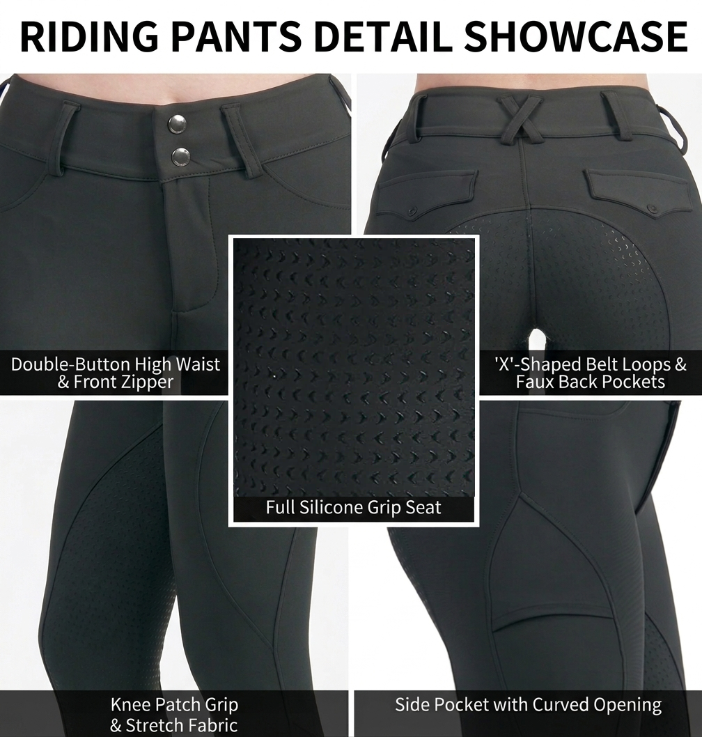premium women's high waist full seat silicone grip equestrian riding breeches premium women's high waist full seat silicone grip equestrian riding breeches