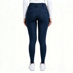 Home women's high waist navy blue silicone grip equestrian breeches