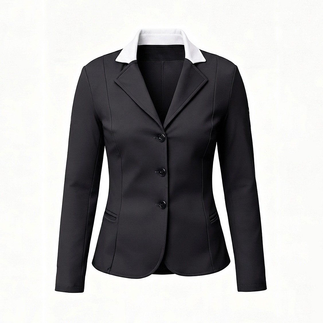 Premium Women's Black & White Contrast Equestrian Competition Show Jacket