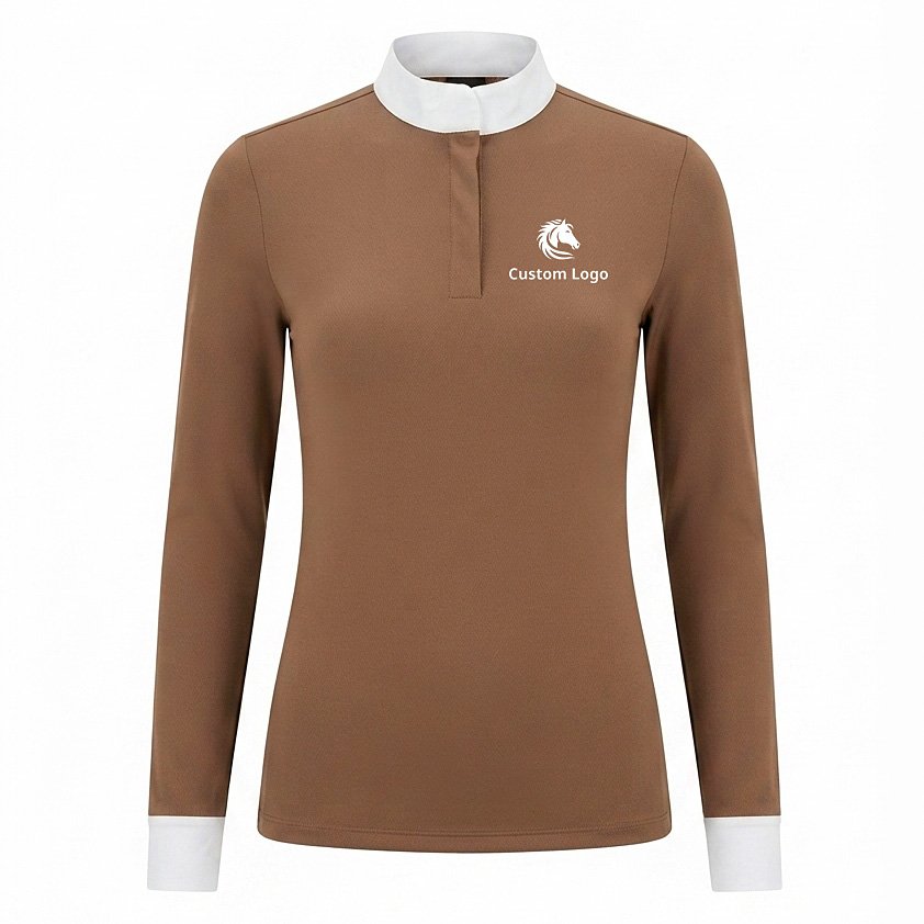 premium women's contrast long sleeve equestrian show shirt premium women's contrast long sleeve equestrian show shirt