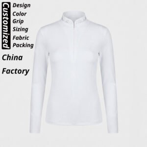 premium women's contrast long sleeve equestrian show shirt (copy)