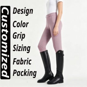Home women's high waist dusty lilac full seat silicone grip breeches