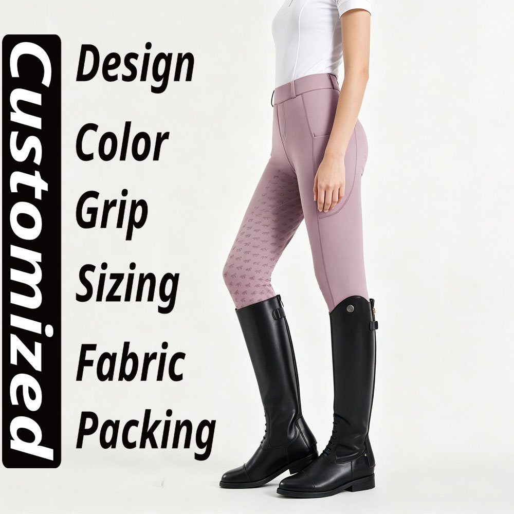 women's high waist dusty lilac full seat silicone grip breeches women's high waist dusty lilac full seat silicone grip breeches