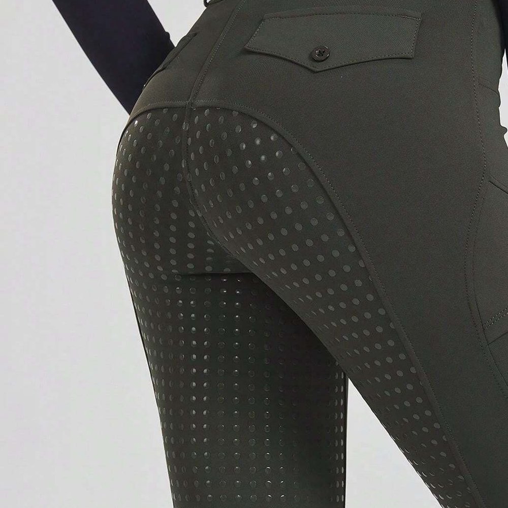 women's high waist olive green full seat silicone grip breeches women's high waist olive green full seat silicone grip breeches