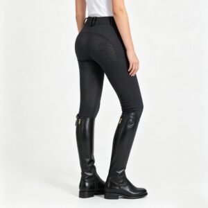 Home women's high waist black full seat silicone grip riding breeches
