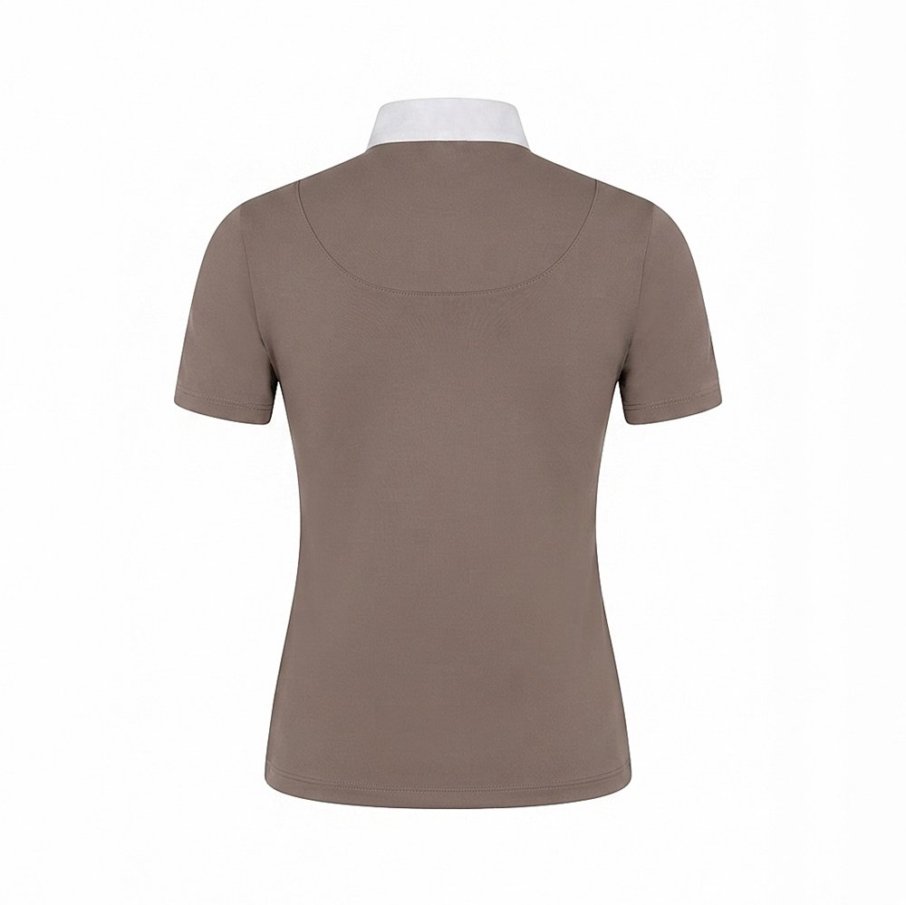 women's short sleeve equestrian show shirt baselayer with white stand collar women's short sleeve equestrian show shirt baselayer with white stand collar