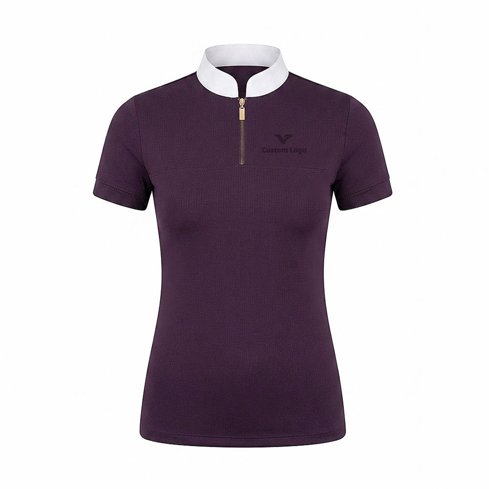 women's short sleeve quarter zip equestrian show shirt baselayer women's short sleeve quarter zip equestrian show shirt baselayer