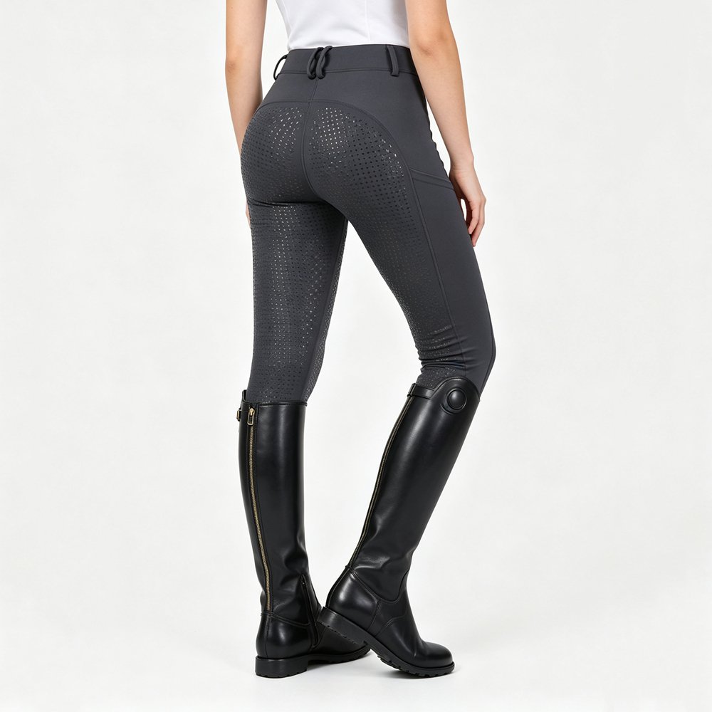 women's high waist charcoal full seat silicone grip breeches women's high waist charcoal full seat silicone grip breeches