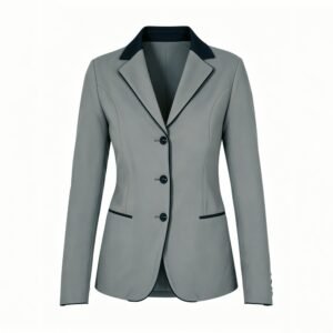 women's tailored competition show jacket with velvet trim