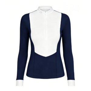 women's long sleeve contrast show shirt equestrian baselayer