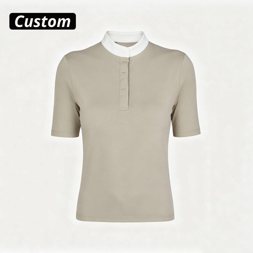 women's short sleeve stand collar equestrian show baselayer women's short sleeve stand collar equestrian show baselayer